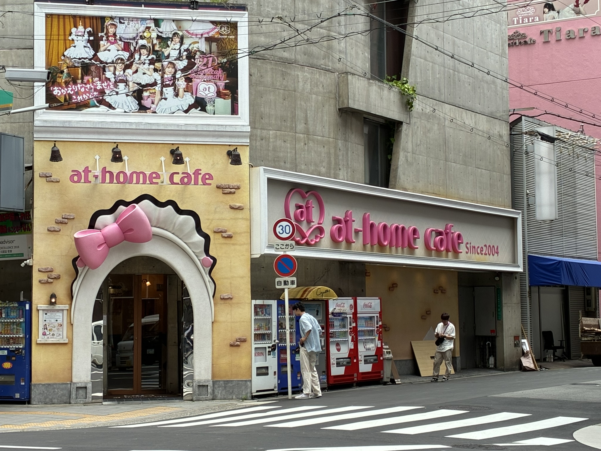 Maid cafe and concept cafe signboards in Osaka Nipponbashi